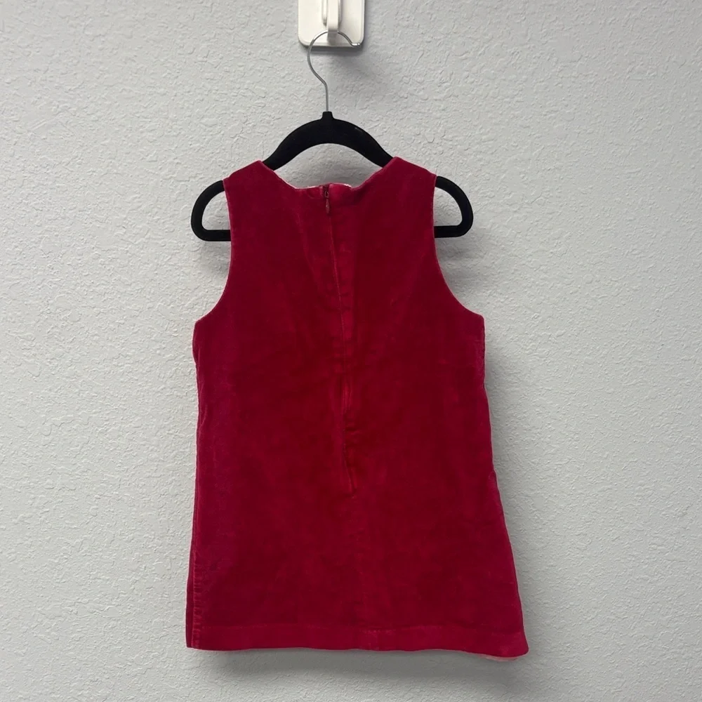 GAP Kids 4T Red Velvet Dress with Floral Embroidery, Excellent Condition. I